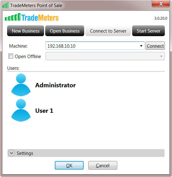 9 TradeMeters POS Software Connect to Server from Client System